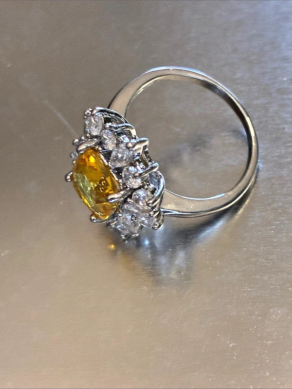 Yellow Gemstone Statement Ring - Picture 2 of 2